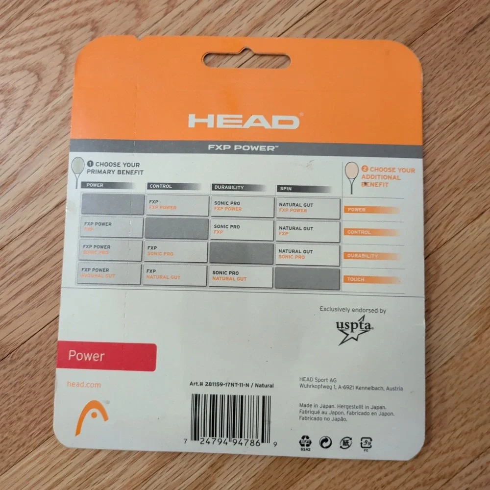 HEAD FXP Power Tennis Racket String 17g 1.24mm Half Set Natural 281159-17NT-11-N